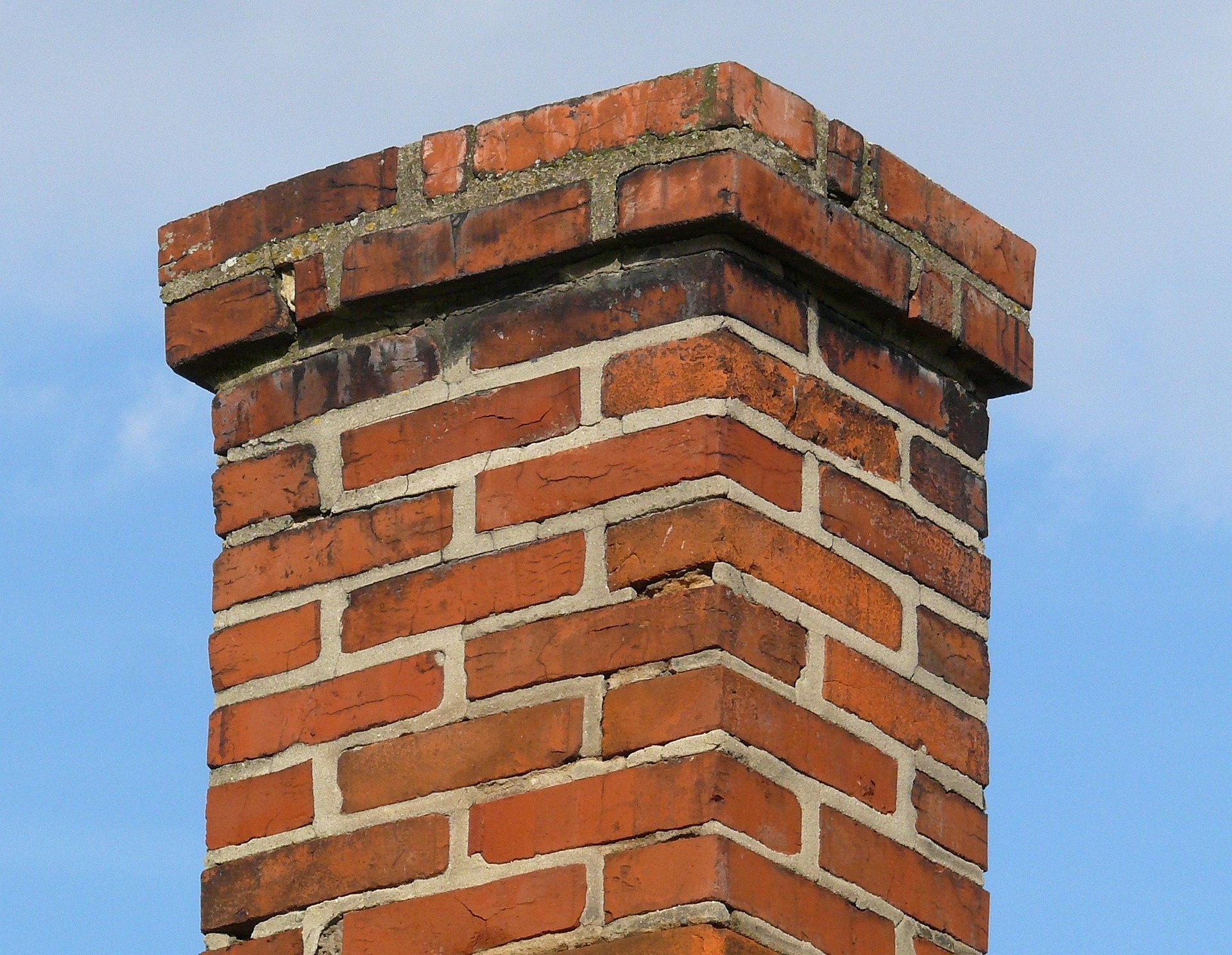Dekoratives Bild. Zu sehen ist ein Schornstein aus Backsteinen.